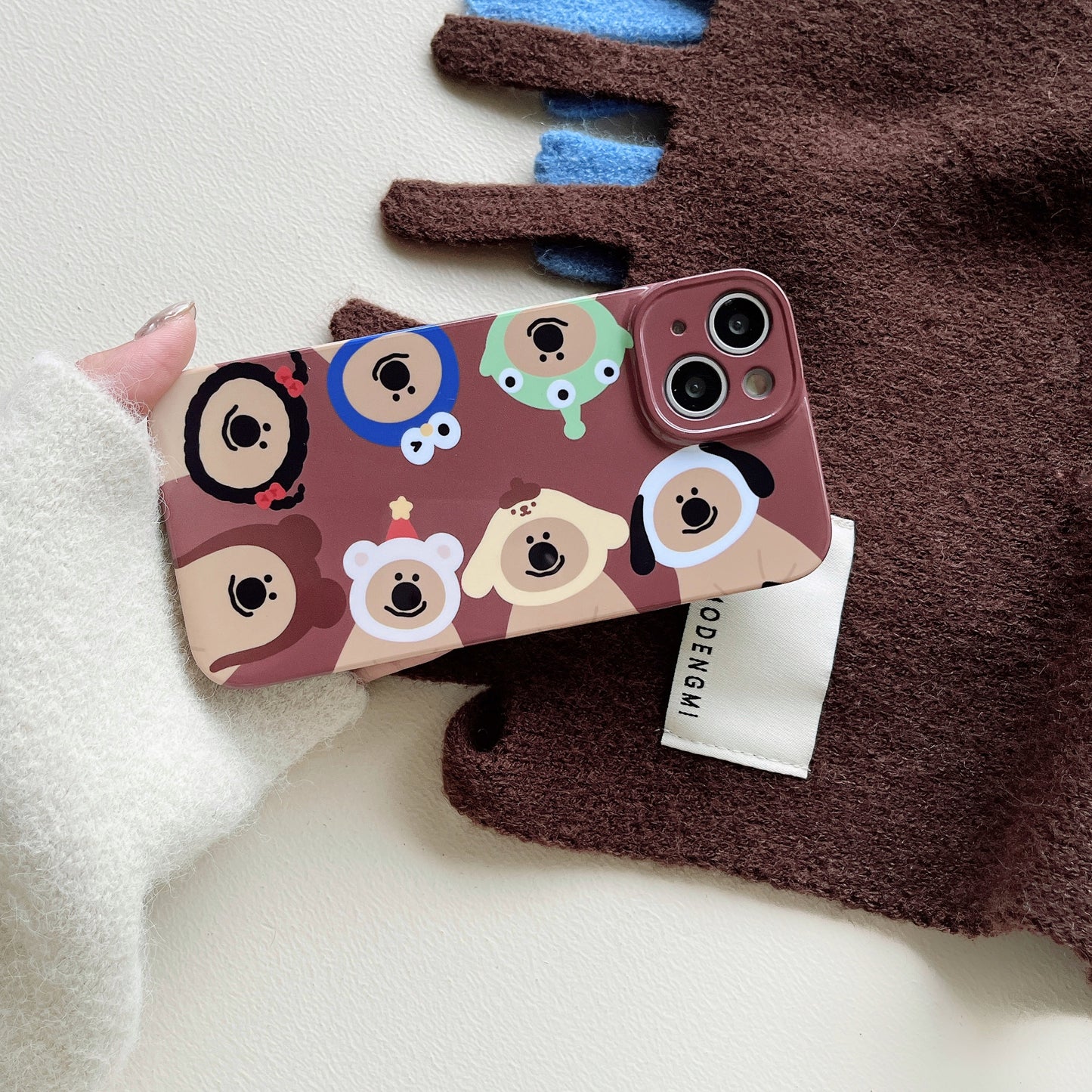 Popular Cute 3D Cartoon Pattern Bell Pepper Bear Film IMD Mobile Cover Case For Iphone 14 13 12 11Case