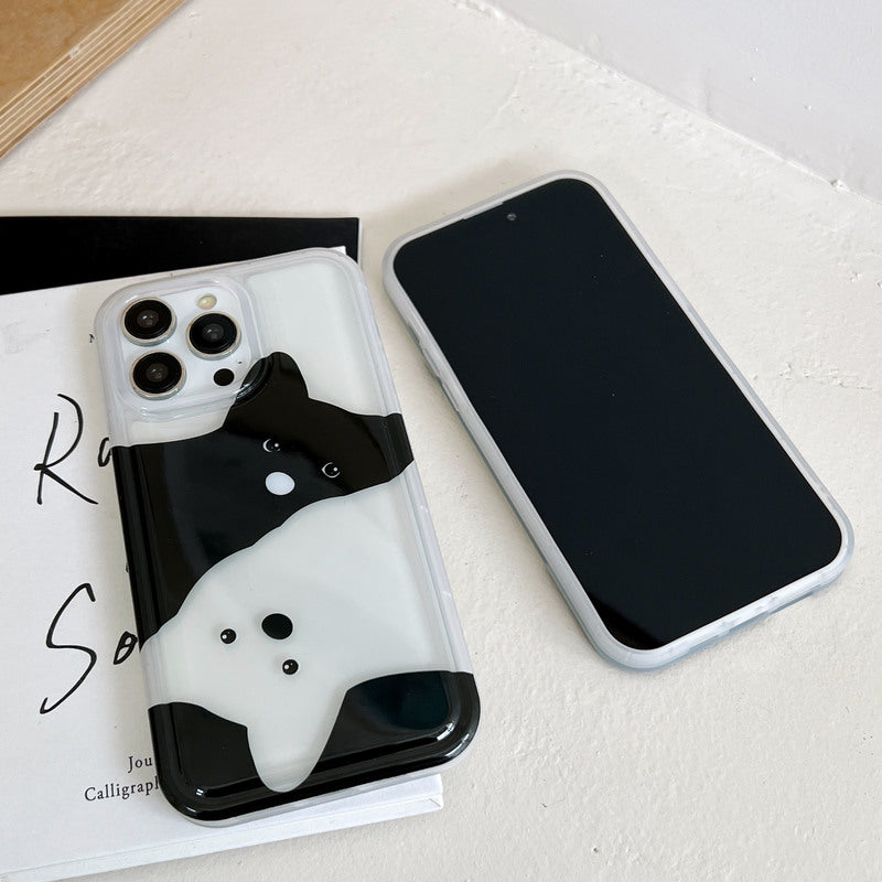 Ins Cute Gradient Cartoon Dog Phone Cover For Iphone 14 13 12 11 Pro max Shockproof Pc Tpu Phone Case