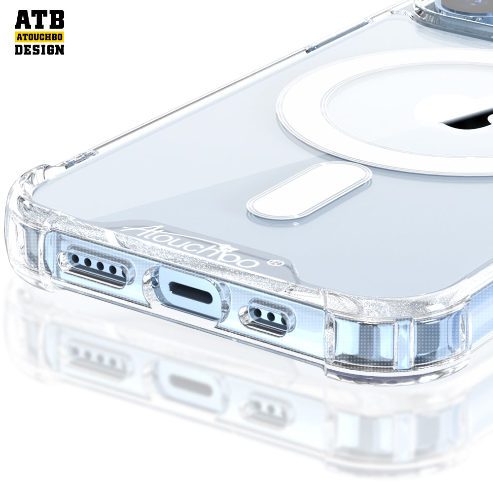 Atouchbo Gorilla Transparent Armor Mag Safe Phone Case 14 1.5mm Tpu PC Cover For Iphone 13 Xs Max Xr 11 12 14 Pro Max Cases