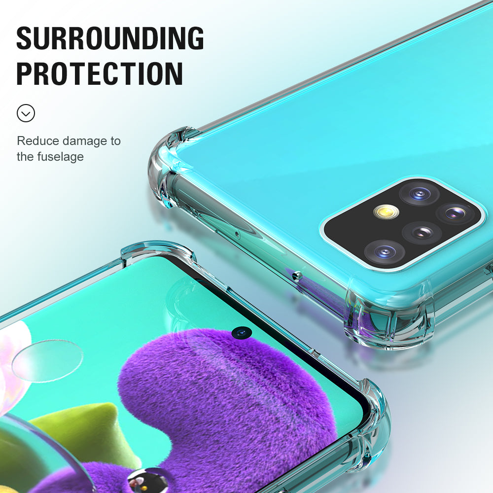 Atouchbo For SamSung A51 Case Clear Mobile Back Cover for SamSung Galaxy A51 Phone Cover Phone Case TPU PC Mobile Case