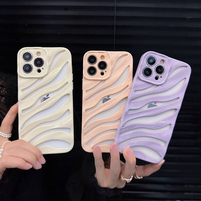 2023 New Case Varnish Cutout Zebra Print Color Shockproof TPU Phone Case Cover For Iphone 14 Pro Max
