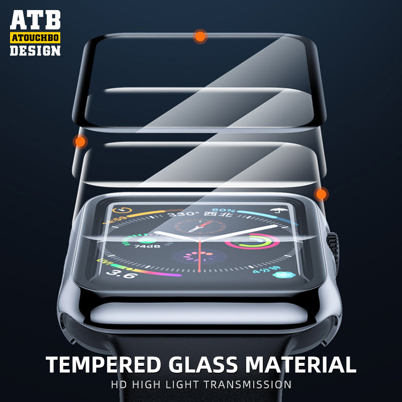 Luxury Tempered Glass PC Material Full Protector Anti-shock 38/40/41/42/44/45MM Watch Cover for Apple ultra