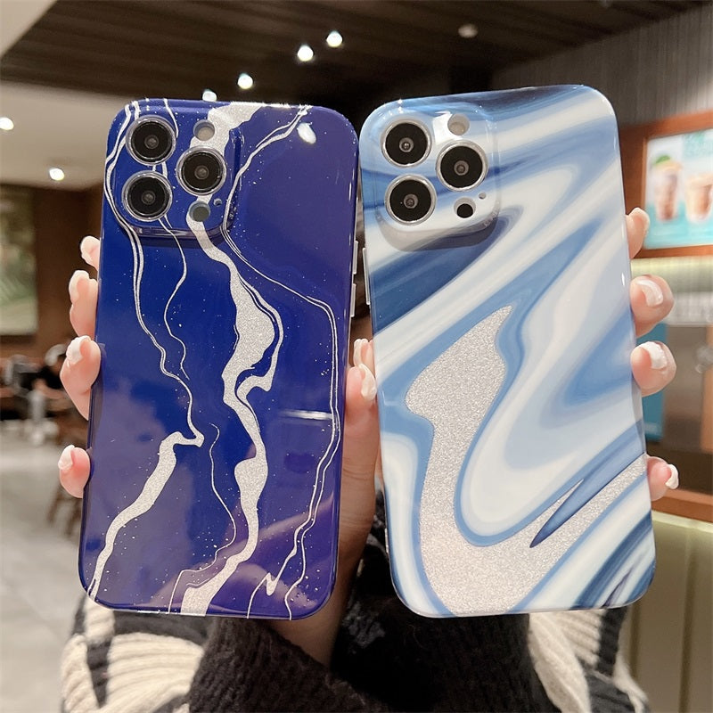 New Arrival Glittecartoone Phone Case Wwaterproofgradient Phone Marble Case Pro Max Soft TPU 13 14 Flat for Iphone 11 12 PC ITOP
