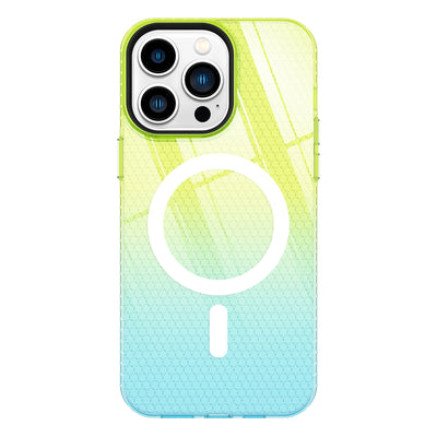 Colorful gradient transparent Silicon Case Magnetic Suction Wireless Charging case for iphone 14 pro max