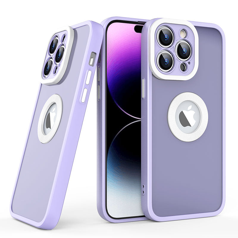 Skin Feel Logo Hole Wireless Charger Shockproof Hard PC Mobile Phone Case For Iphone 11 12 13 14 Pro Max With Lens Protection