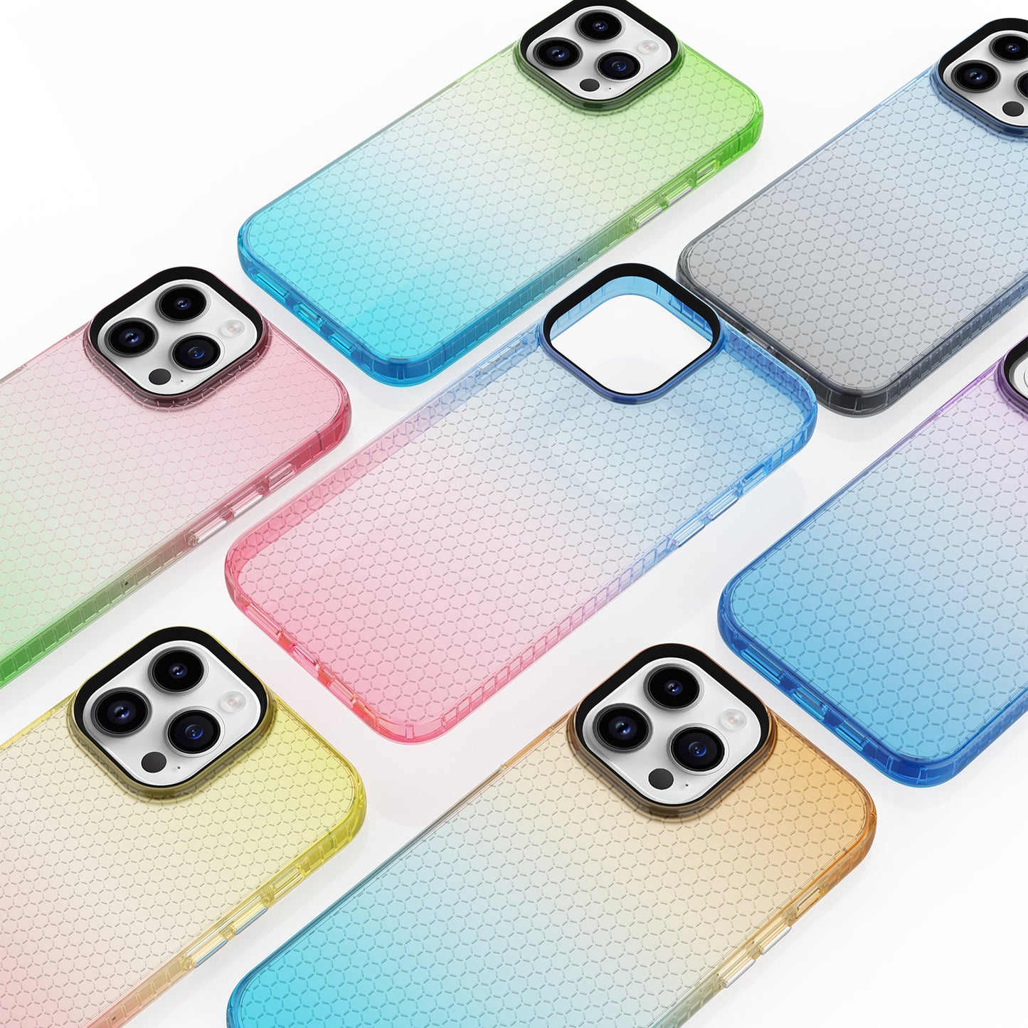 gradient rainbow phone case transparent mirror hard pc back phone cover for iphone 11 pro max