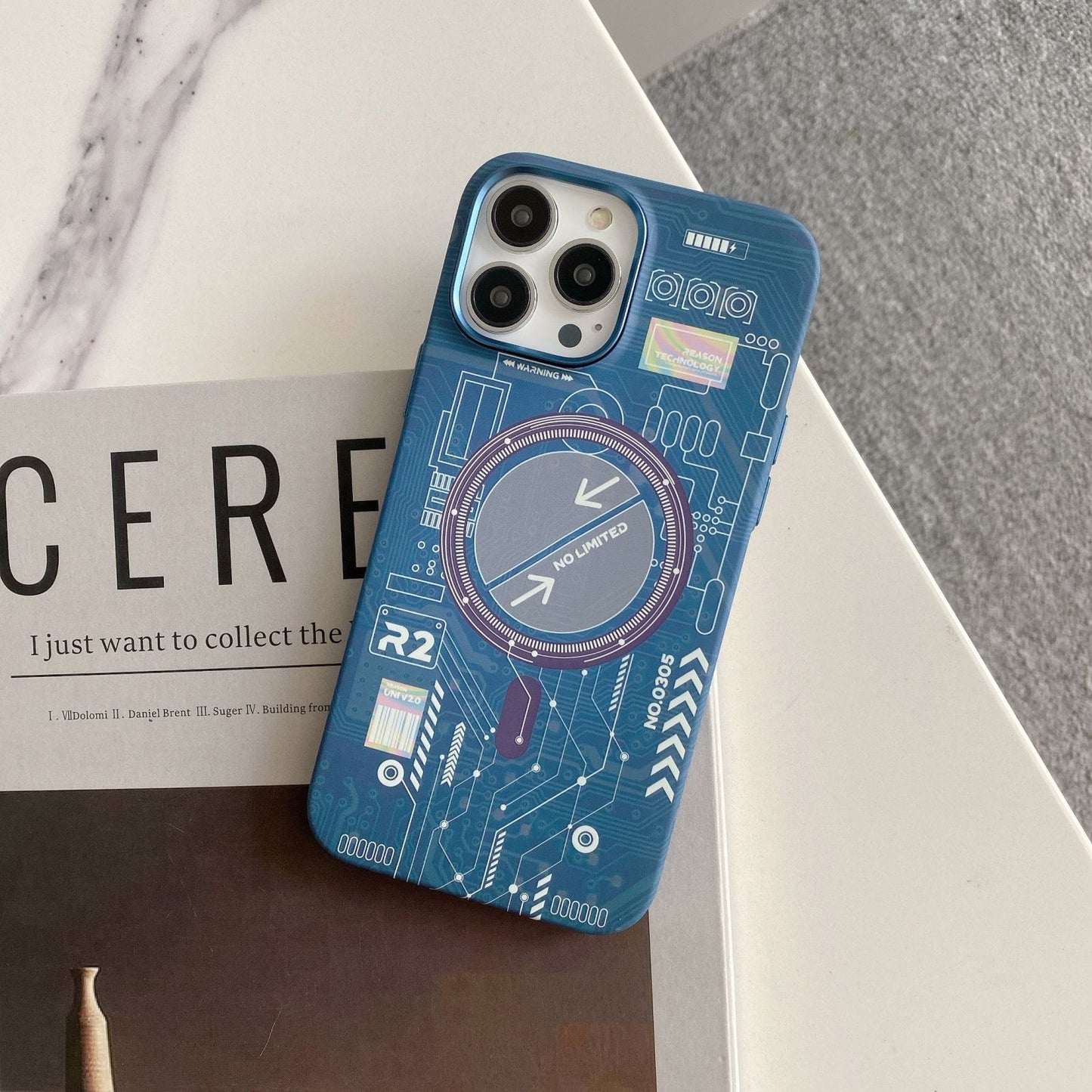 Luminous magnetic circuit board Phone Case For iphone 14 case Magsaf phone cover For iphone 12 13 pro max phone case