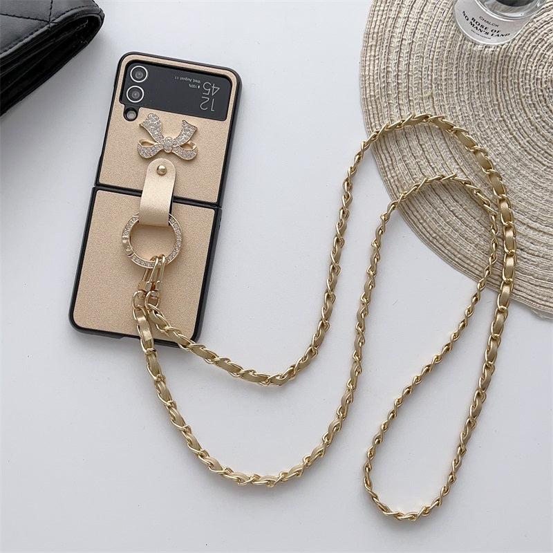 Finger Ring Pc Phone Cases Foldable Pu Leather for Samsung Galaxy Z Flip 3 Case for Iphone Mobile Phone Cases F41 Retail Package