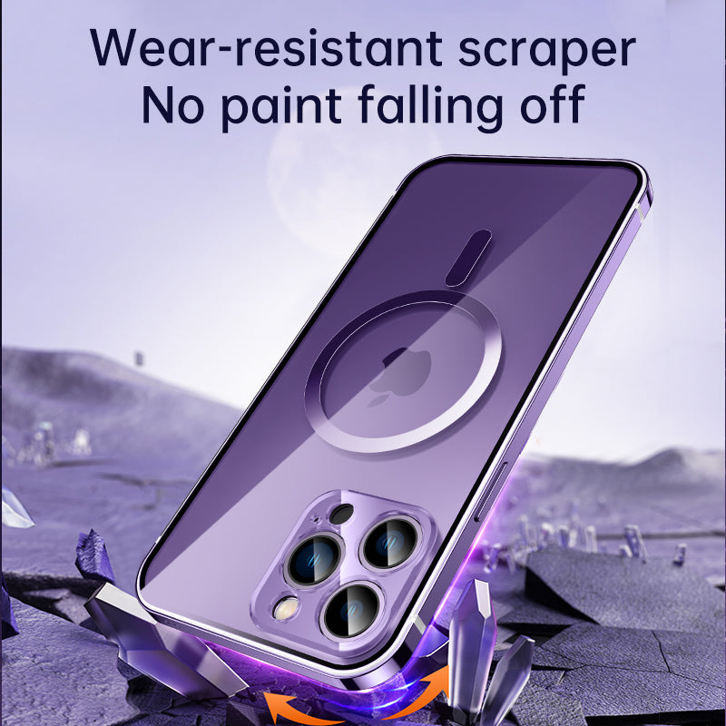 Wholesale luxury high transparent Magnetic mobile protect cover metal cell phone case for iPhone 12 13 14 pro max