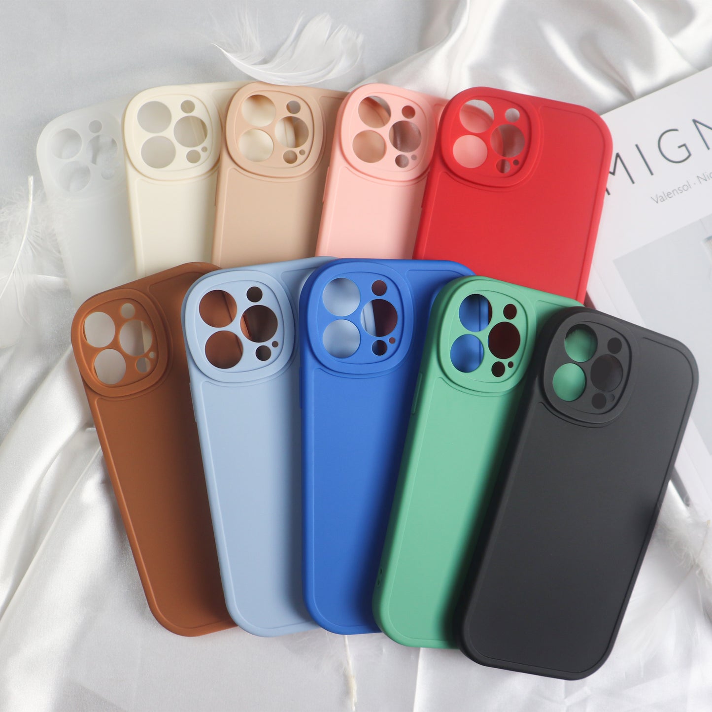 New Colorful Girl Solid Color case Beautiful Silicone Phone Case cover for iphone 14 case