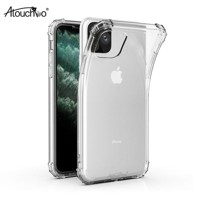 Atouchbo Transparent Military Grade TPU Anti-Shock Case Wholesale Mobile Phone Cover for iPhone 11 Pro Max 11 XS XR 7 8 Plus