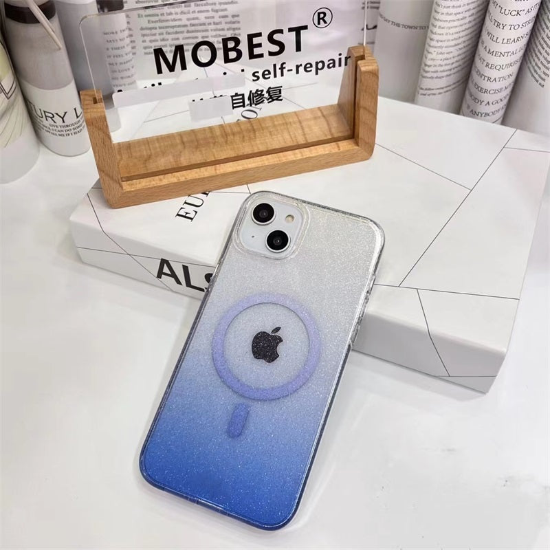 Hot sale wireless charging clear phone case shockproof magnetic transparent phone case for iphone 14