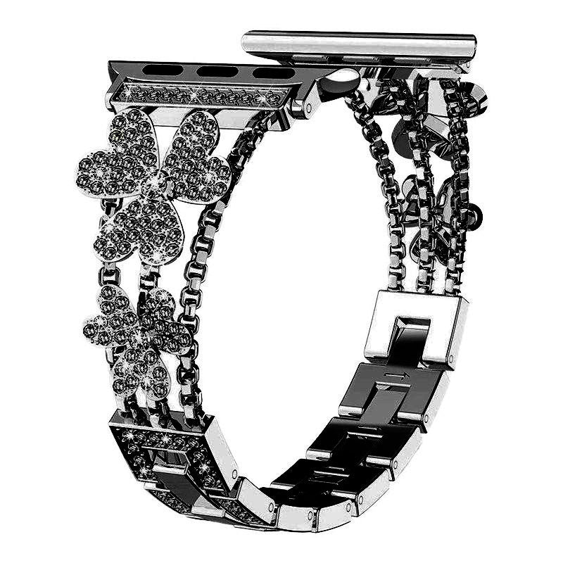 2023 New Designs Clover Studded diamonds 20mm Metal Watch Band for Apple Watch Band luxury 38/40/41MM/42/44/45MM