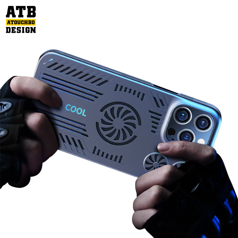 Atouchbo game magnetic wireless charging back cover cooling phone case for iphone 11 12 13 14 pro max