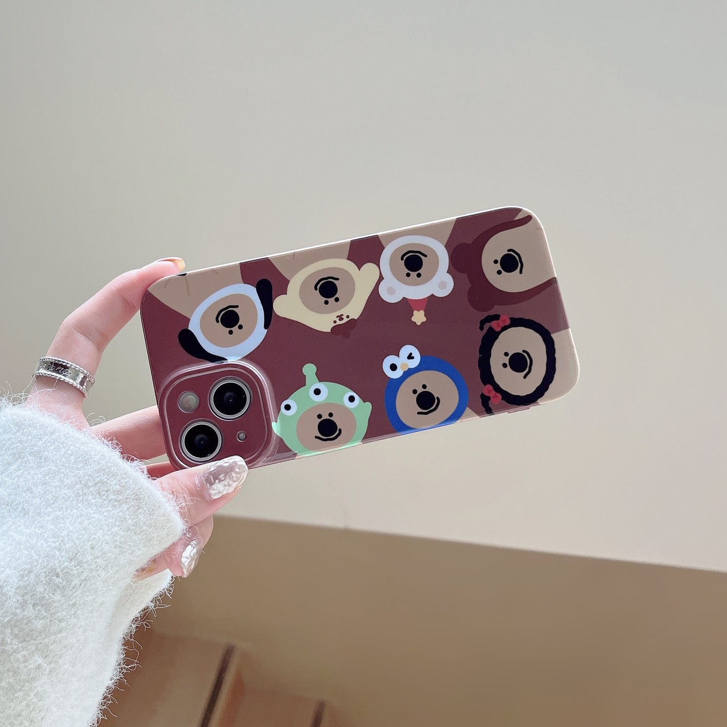 Popular Cute 3D Cartoon Pattern Bell Pepper Bear Film IMD Mobile Cover Case For Iphone 14 13 12 11Case