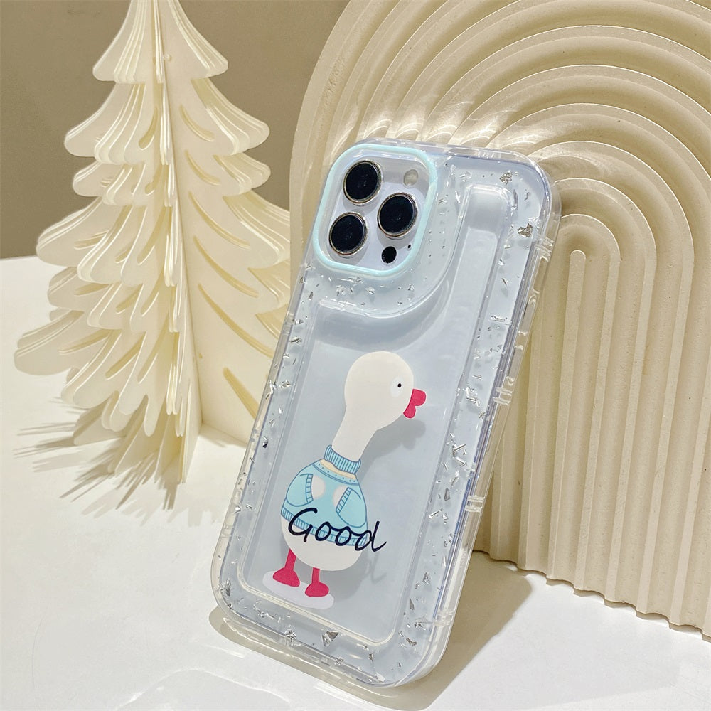 New fashion shockproof armor transparent clear phone case Cute duck phone case for iphone 14 pro max