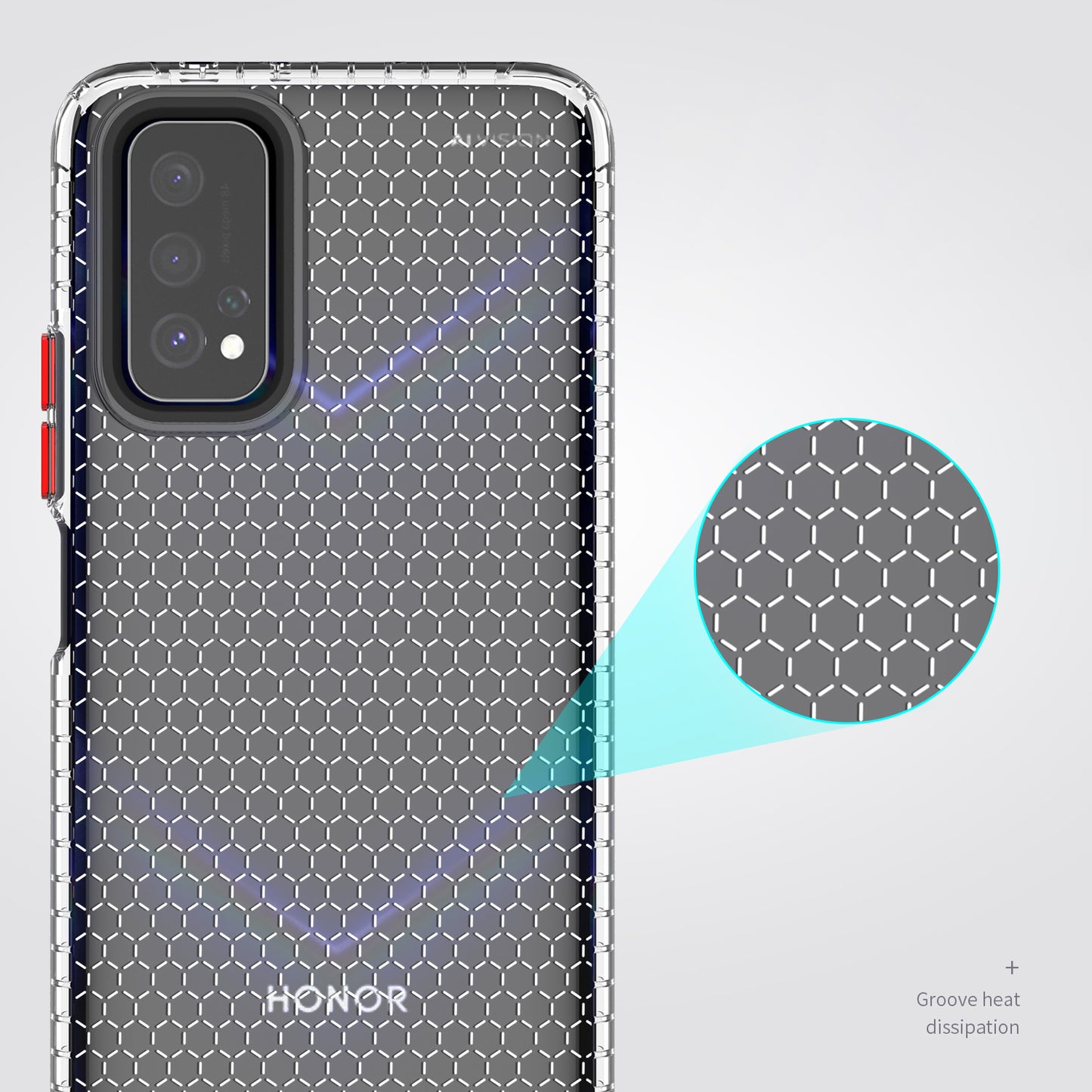 Atouchbo TPU Honeycomb Phone Case Back Cover for Honor V30