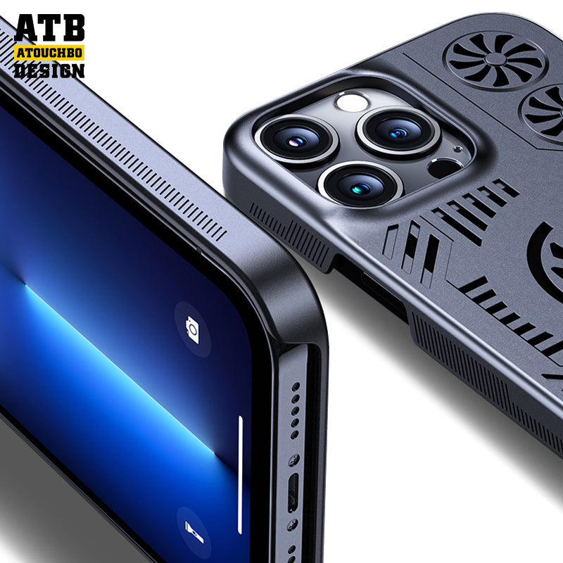 Atouchbo game magnetic wireless charging back cover cooling phone case for iphone 11 12 13 14 pro max