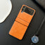 Leather Phone Case For Samsung Z Flip 3 4 With Hinge High Quality Luxury Case Drop-proof Retro Phone Cover