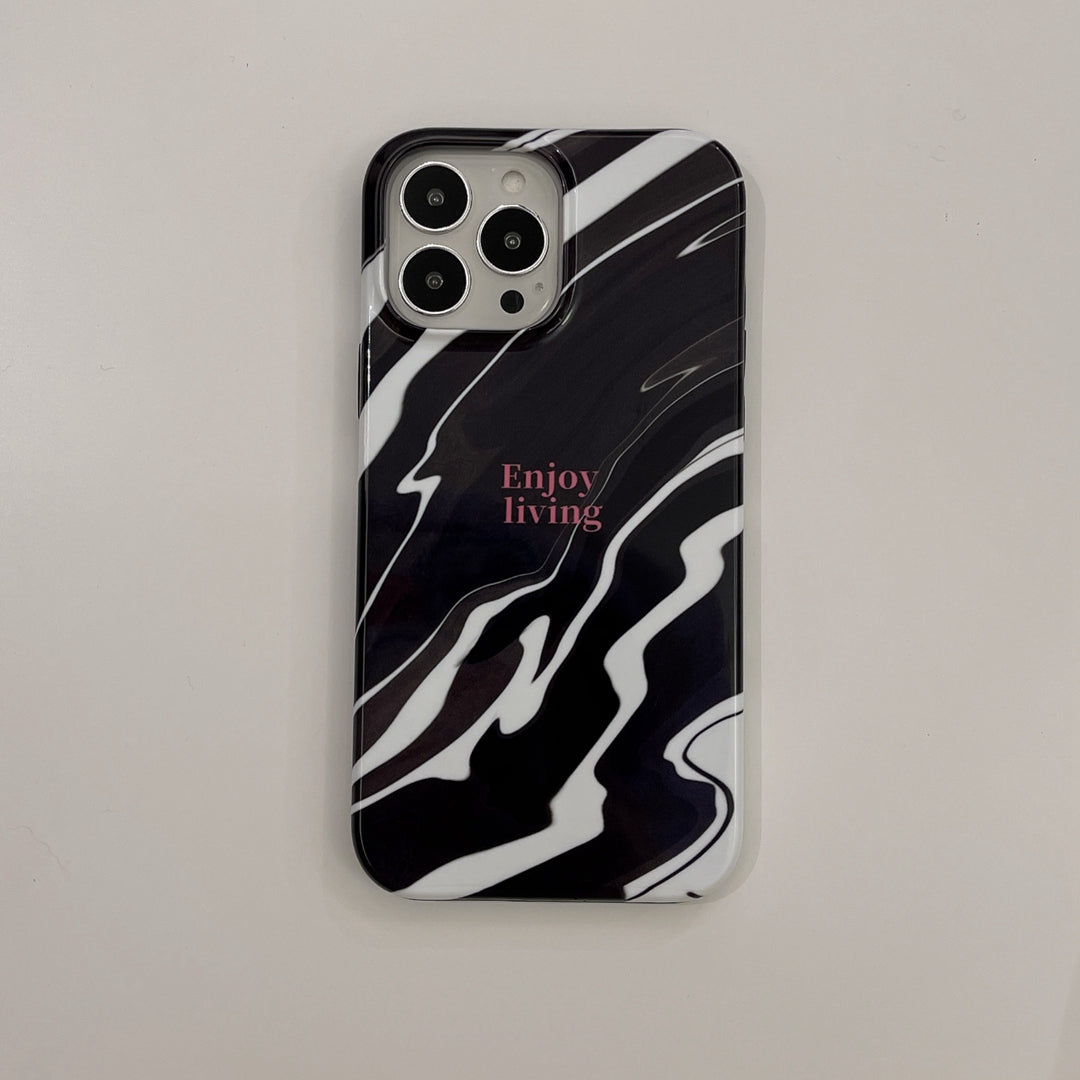 Fashion hot selling phone case 2023 new design 2 in 1 black and white splash ink mobile phone case
