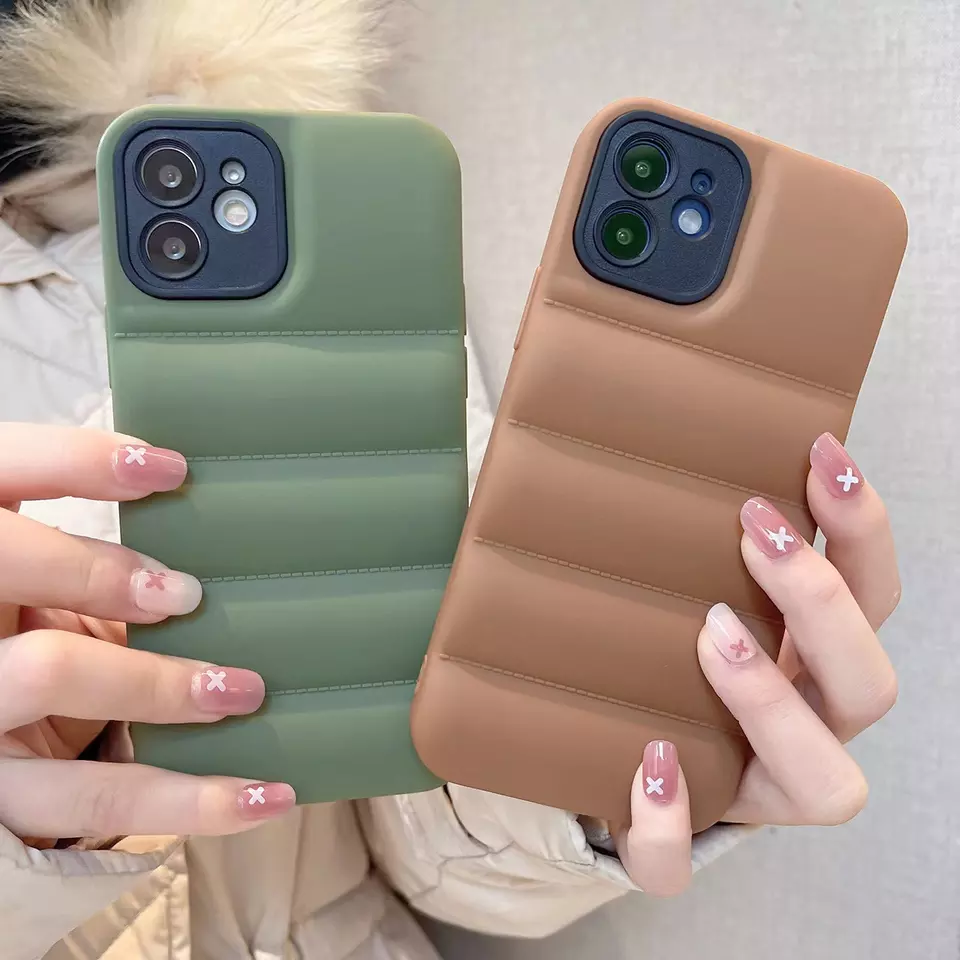 New Arrivals Fashion Puffer Case Klein Blue Soft Touch Jacket Phone Case Cover for iPhone 14 13 12 11 Pro Max X XR XS