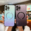 Glitter Simple New Aurora Gradual Change Magnetic Glass+TPU With Lens Films Back Cover Phone Case For Iphone 14 Pro Max