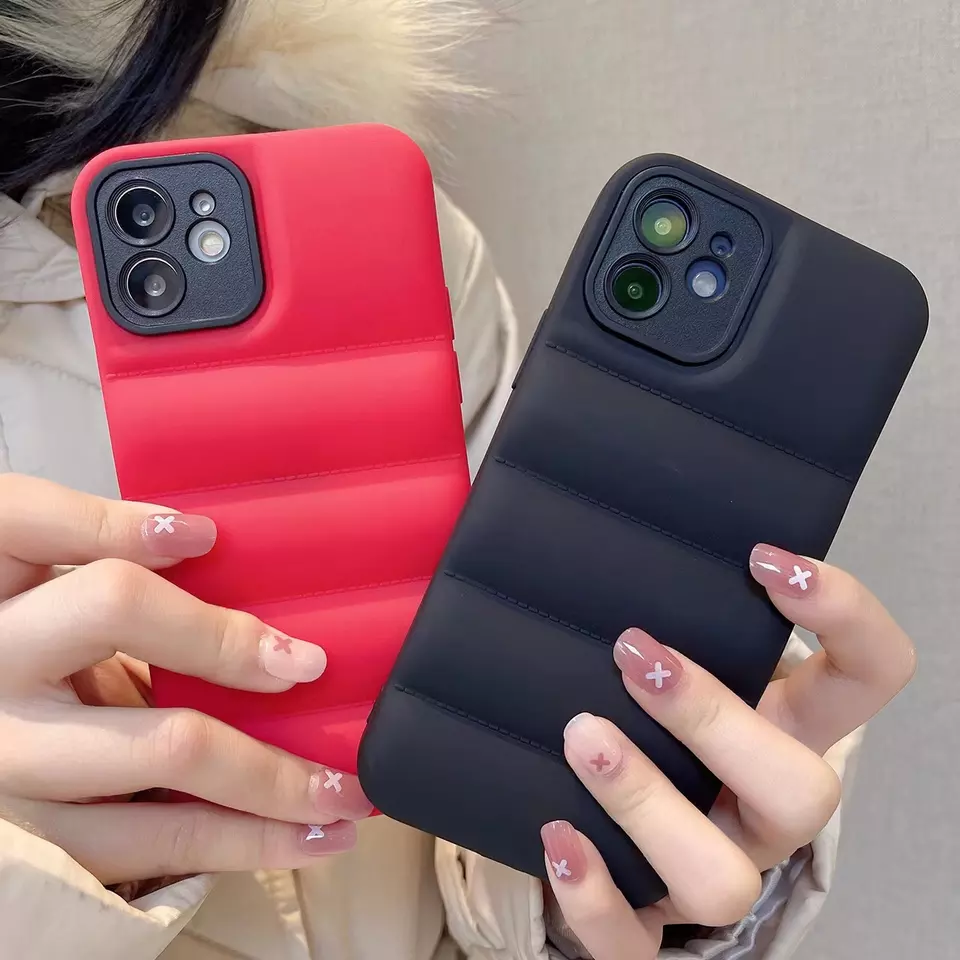 New Arrivals Fashion Puffer Case Klein Blue Soft Touch Jacket Phone Case Cover for iPhone 14 13 12 11 Pro Max X XR XS