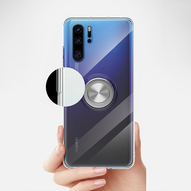 New product clear TPU magnetic ring holder mobile phone case back cover for HUAWEl P30 Pro