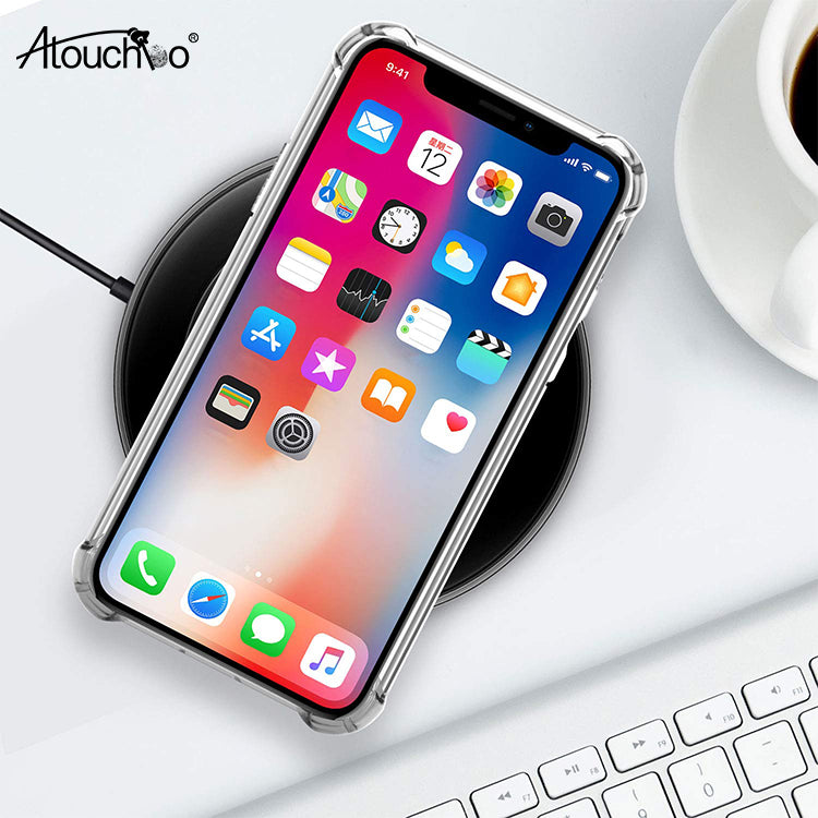 Crystal Clear Reinforced Corners TPU Bumper and Transparent Hybrid Rugged Anti-Scratch Hard Panel Cover Case for iPhone Xs Max