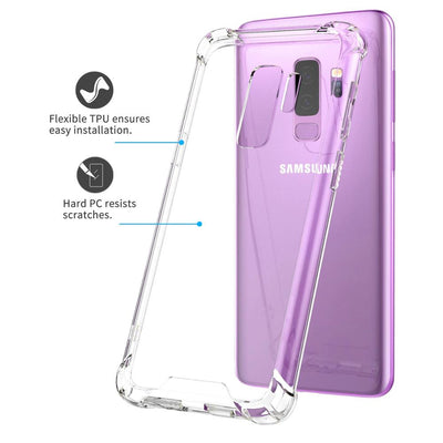 Atouchbo Anti-Shock Clear TPU PC Transparent Phone Case for Samsung S8 Back Cover for Samsung S9 Plus