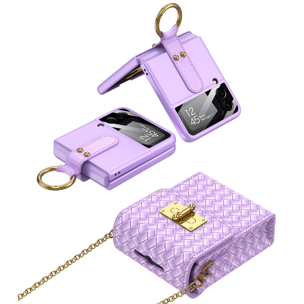Mini women's woven small backpack phone case z flip 4 case for samsung galaxy z flip 4 cases
