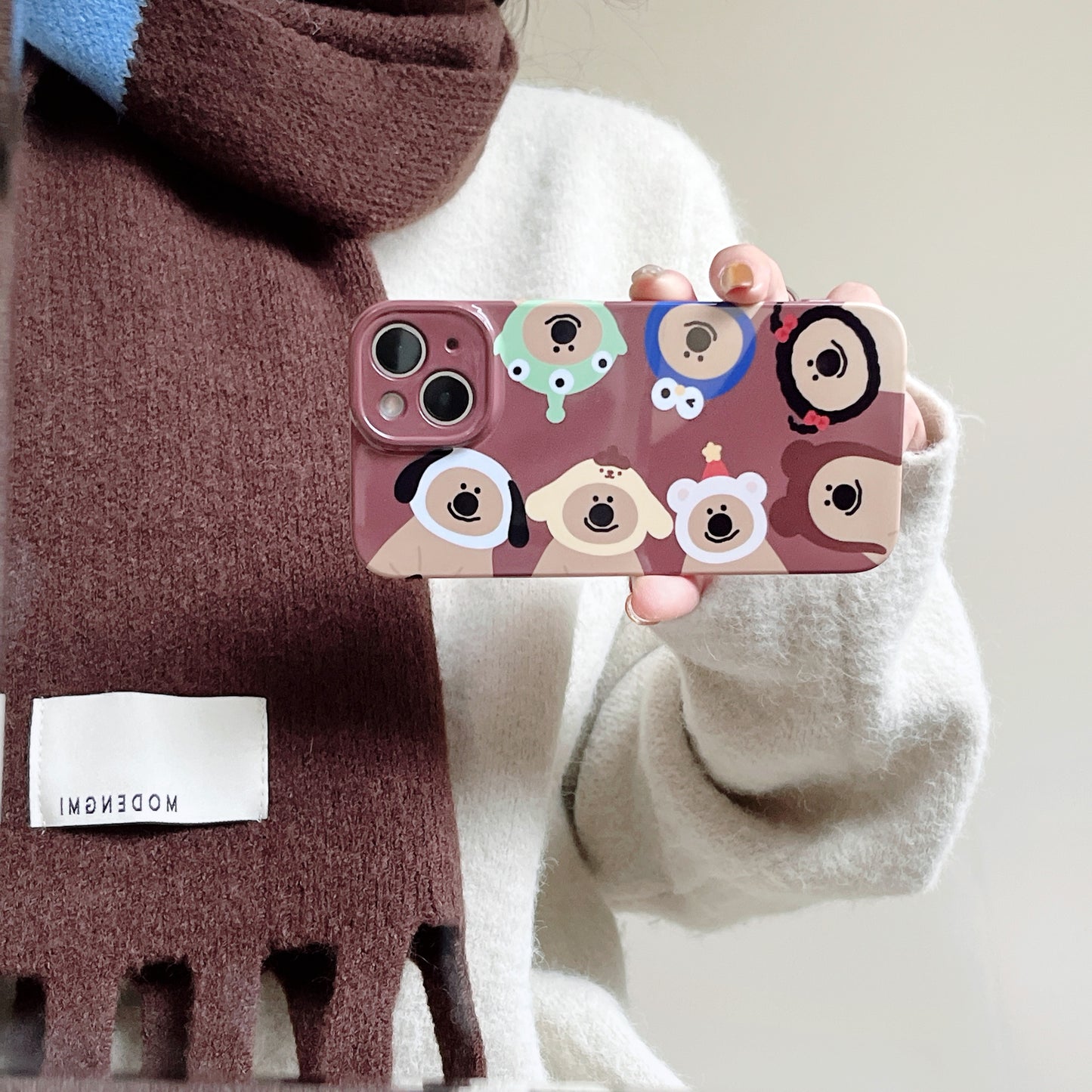 Popular Cute 3D Cartoon Pattern Bell Pepper Bear Film IMD Mobile Cover Case For Iphone 14 13 12 11Case