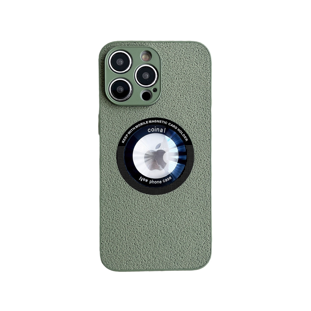 ITOP Luxury Leather Clear Logo Hole Shockproof Phone Case for iPhone 11 12 13 14 Pro Max XR X XS 8 Plus Lens Protective Cover