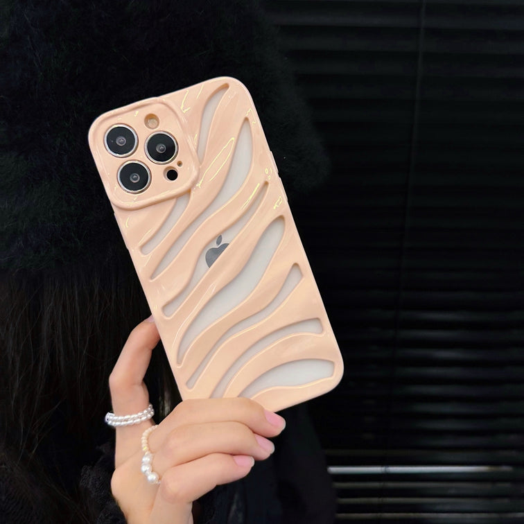 2023 New Case Varnish Cutout Zebra Print Color Shockproof TPU Phone Case Cover For Iphone 14 Pro Max