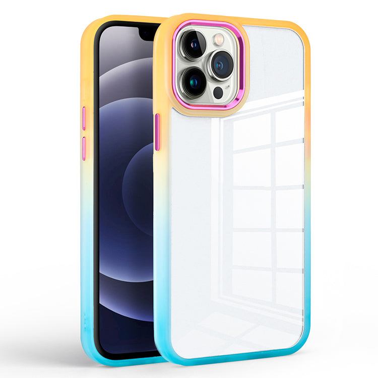 2022 New Wireless Charging Magnetic case Colorful gradient transparent Silicone case for iphone 14 pro