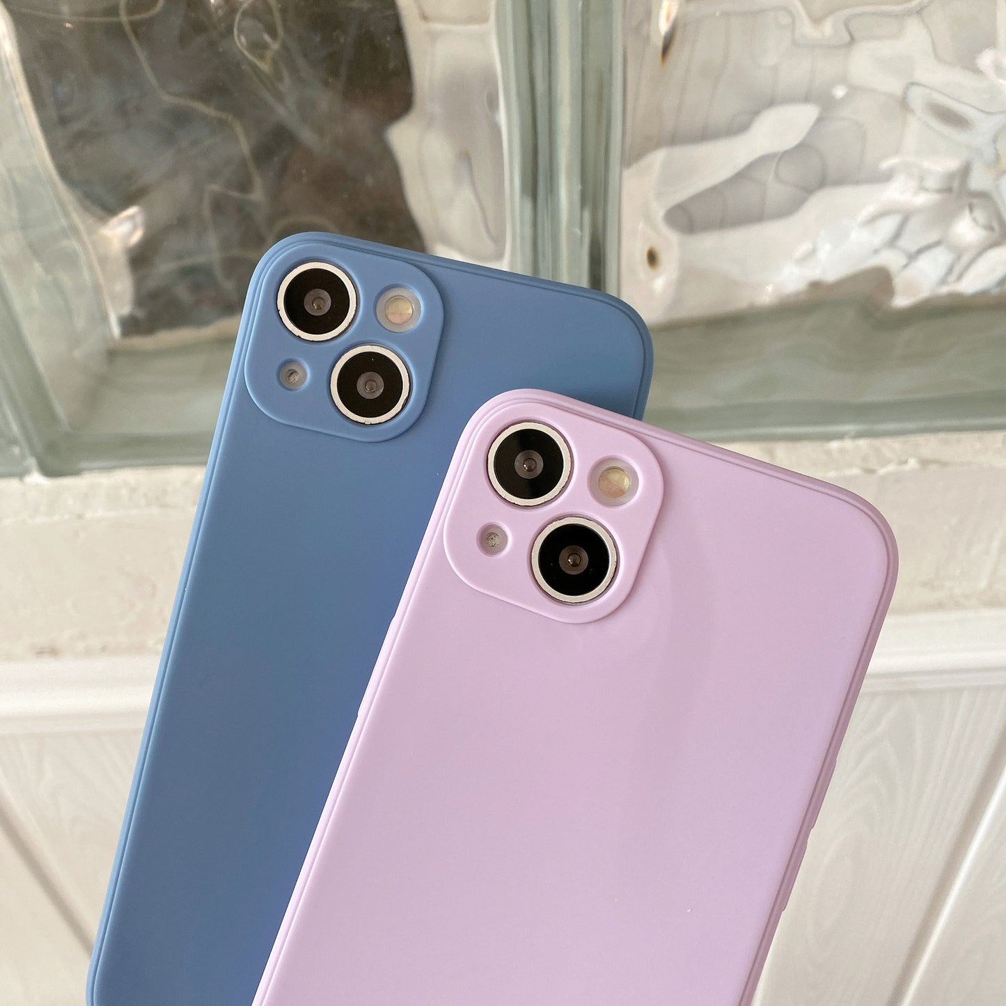 2023 Fashion Style Tpu Phone Case Beauty Pure Solid Color Mobile Phone Case Frosted Straight Edge Phone Case For Iphone