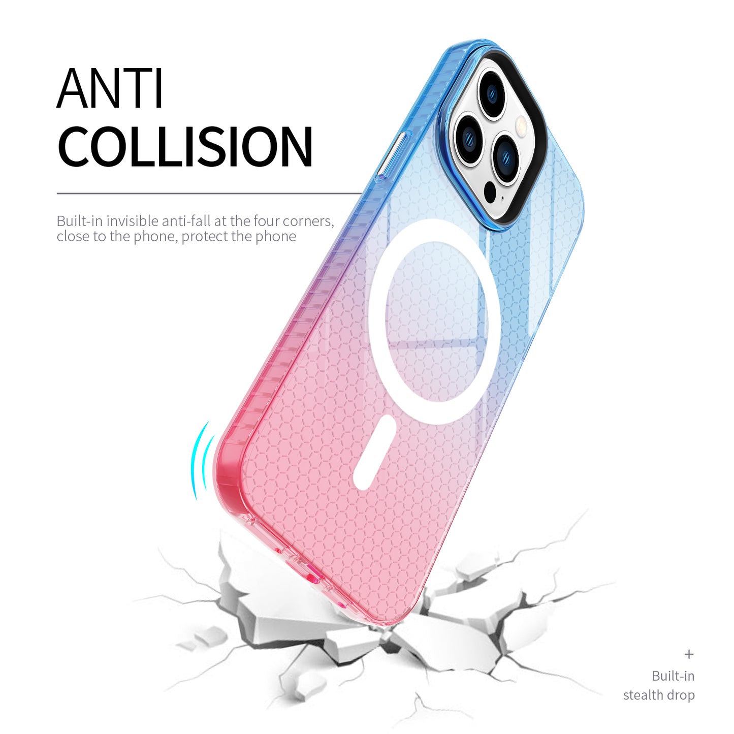 wireless charging clear back cover shockproof magnetic honeycomb pattern phone case for iphone 11