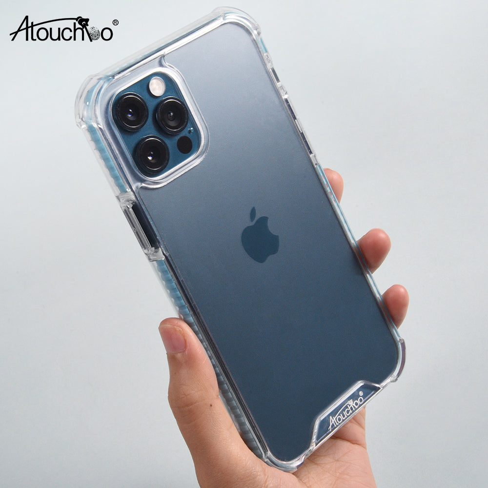 Atouchbo 14 Colors Mobile Phone Cover for iPhone 12 Pro Max Shockproof Case TPU PC Clear Phone Case for iPhone 12 Pro 12 Mini 12