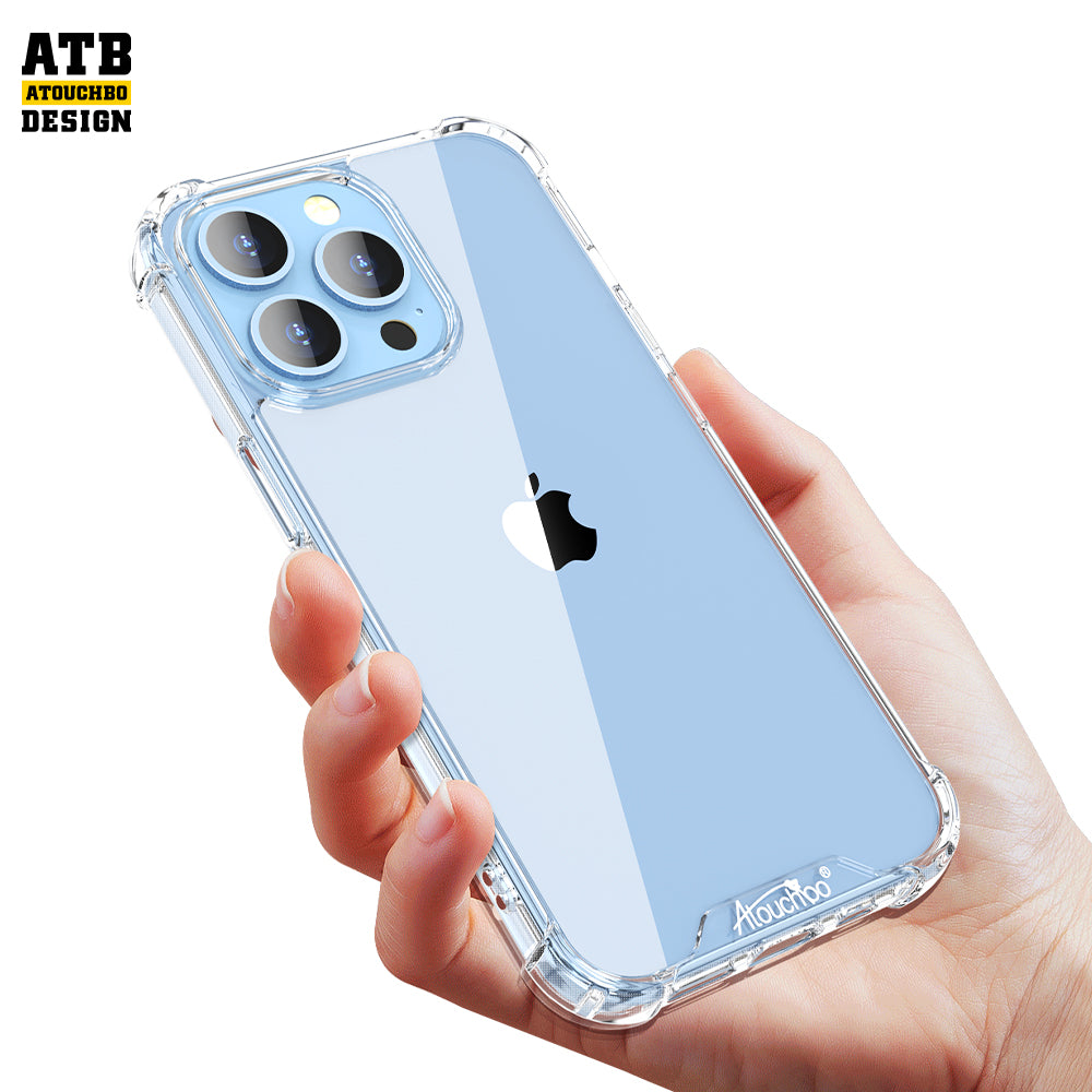 Atouchbo wholesale tpu anti-shock designer transparent clear cover cell phone case for iphone 11 12 13 14 pro max