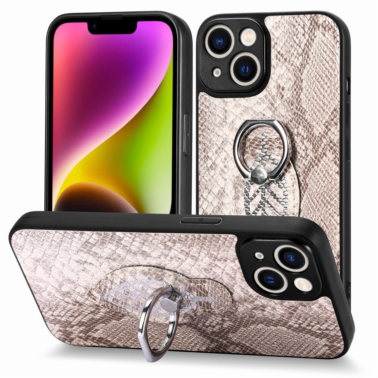 2023 New Arrival High Quality Python print magnetic case with ring small for iphone 14 13 12 mobile phone case