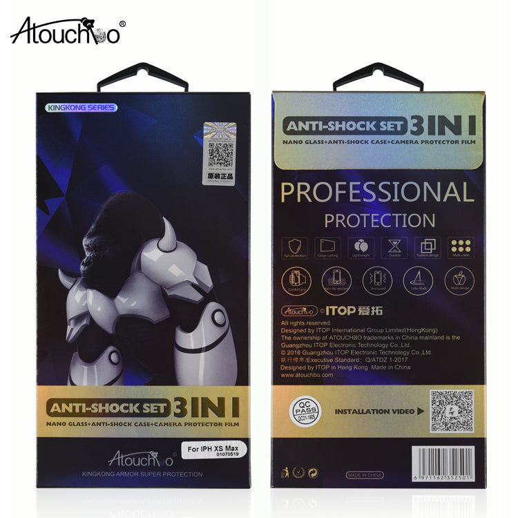 3 in 1 Anti Shock Set Protective Many Models Available Phone Case and Protector for iPhone X XS Max XR 11 Pro Max 12 Pro 12 Mini