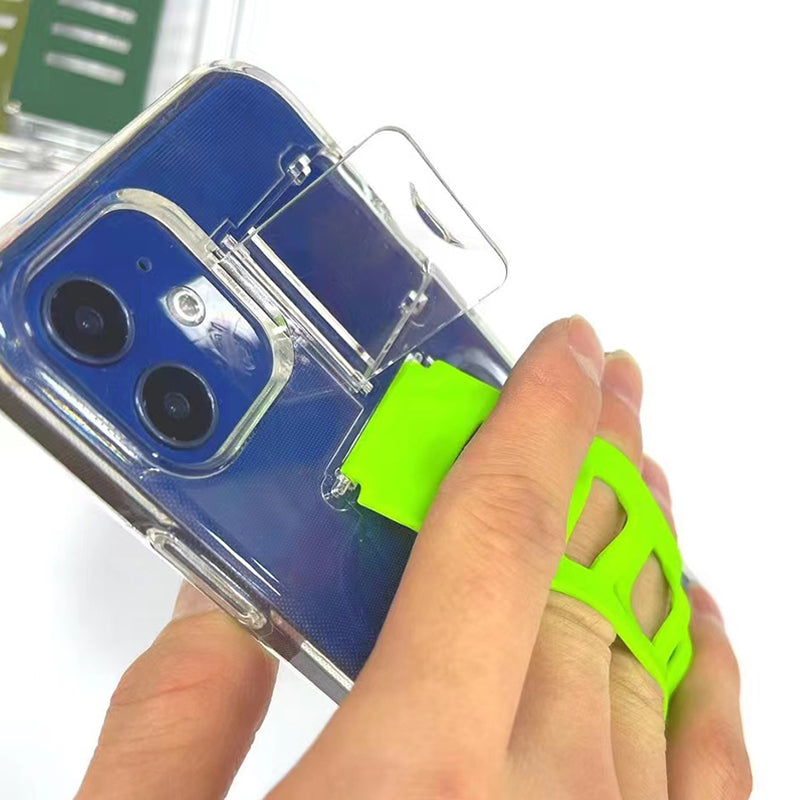 guard series anti-slip rugged case silicone strap stand 2-in-1 transparent phone case for iphone 11 pro