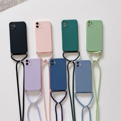 Lanyard Hulle For iphone 13 Pro Max Strap cord tether Phone Case With Hook Soft TPU Silicone Case for iphone 14 Case Crossbody