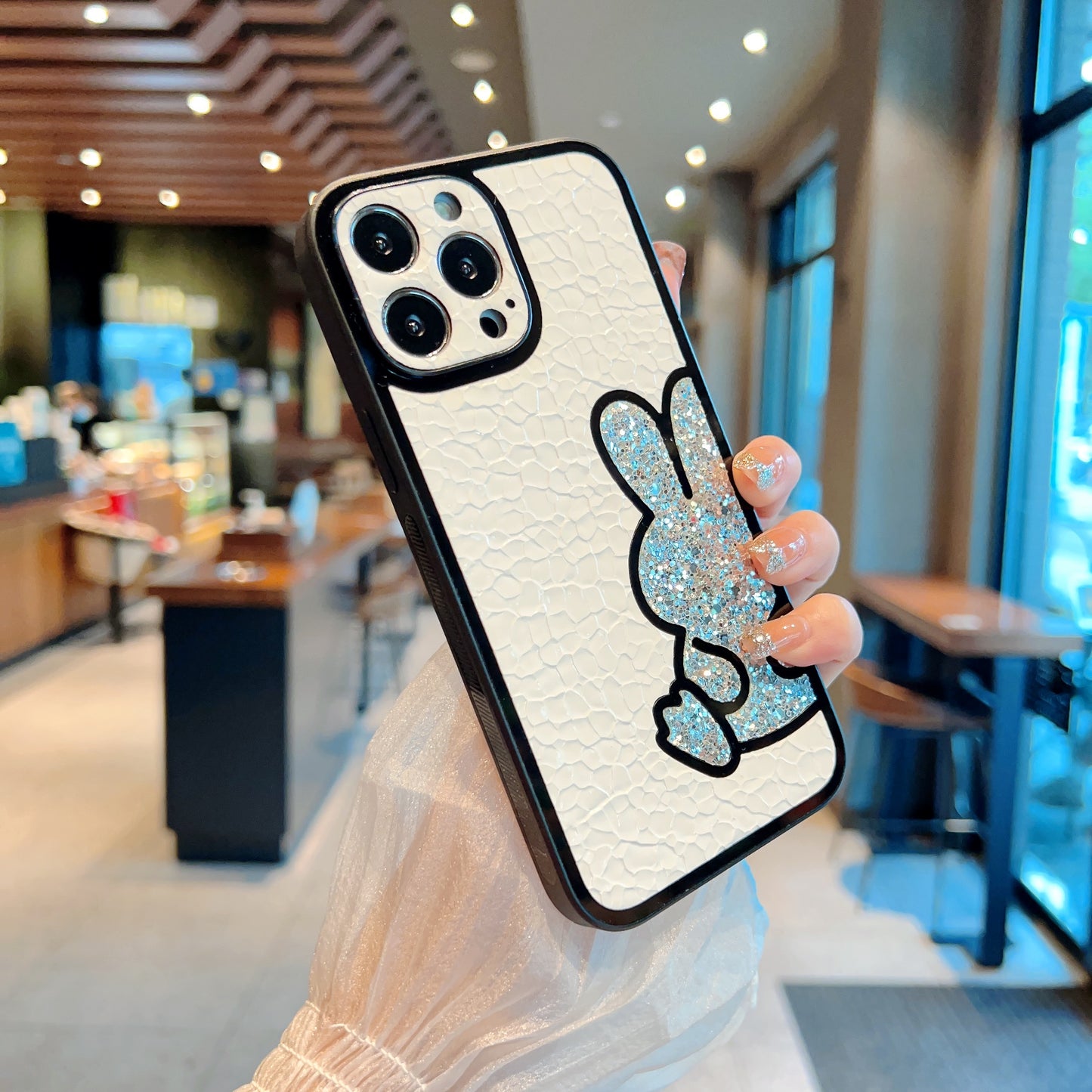2023 Luxury Fashion New Design Shinning Diamond shockproof rabbit Crystal cover for iphone x 11 12 13 phone case