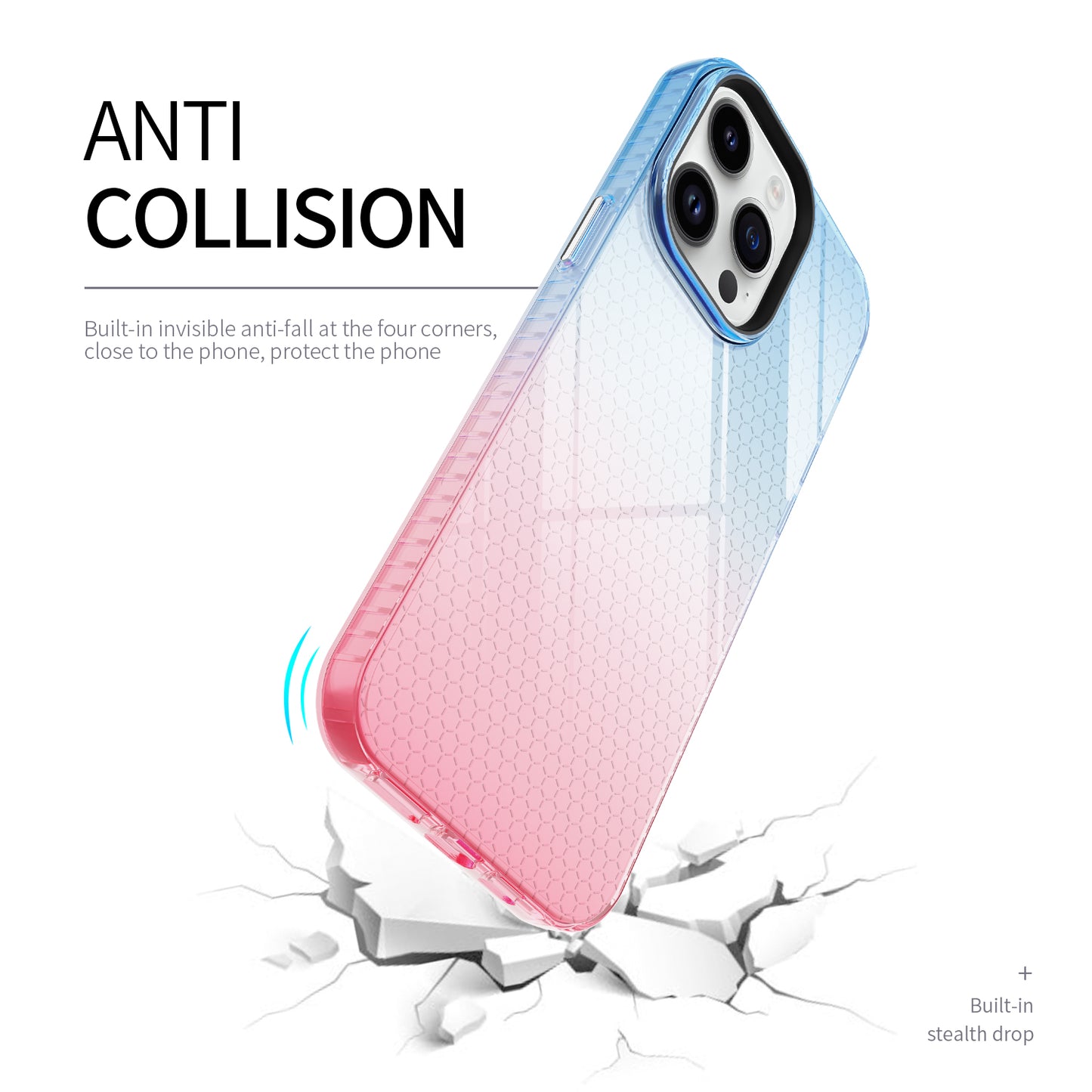 Luxury design phone accessories shockproof gradual change color mobile phone designer cases for iPhone 14 pro max
