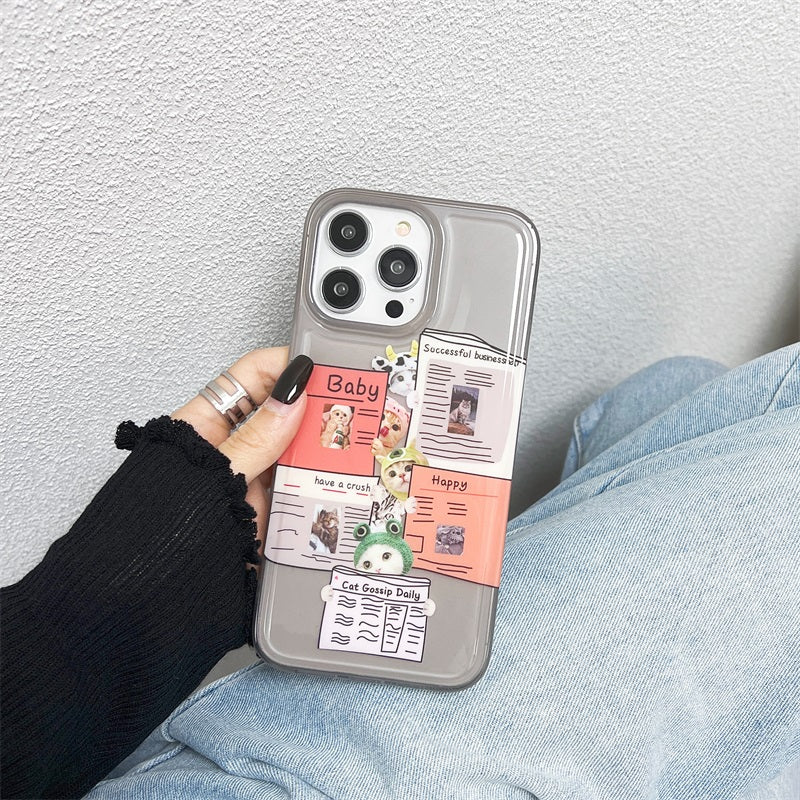 Cartoon Funny Transparent Hard Case For Iphone 14 13 12 11 Pro Max Xr X Xs Cute Protective Cover