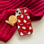 2023 fashion red rabbit mobile phone case with rotating bracket phone back cover for iphone 12