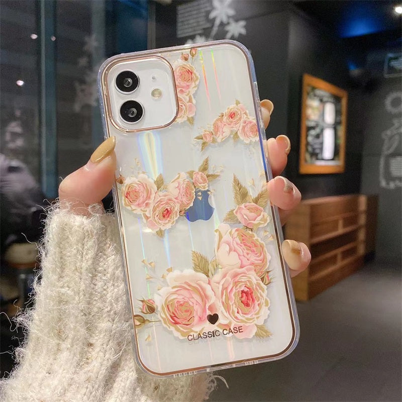 Imd Flowers 2023 New Arriving Phone Case For Iphone 14 Flower Painting Dazzling Imd Phone Case