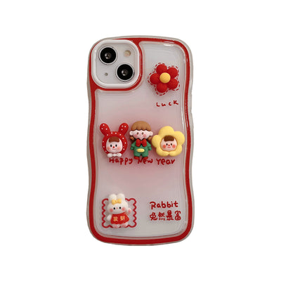 Fashion Ins Cute Cartoon Airbag Case For iphone 11 iphone 13 pro Non Yellowing Cover For iphone 14 pro max Drop-proof TPU Case