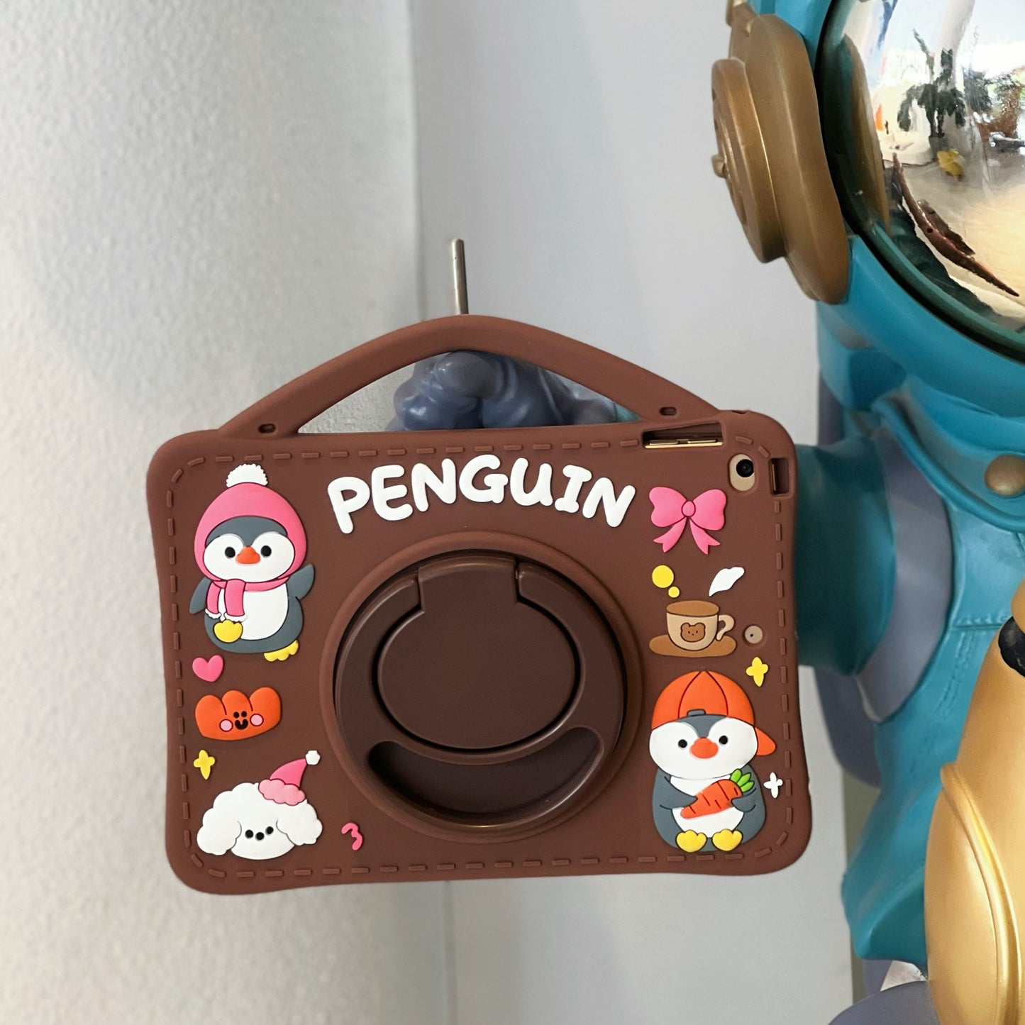 Rotatable Stand Kids Cartoon Penguin Tablet Case for Samsung Galaxy Tab A8 S6 A7 Lite T220 T225 T290 X200 T290 P610 P619 Cover